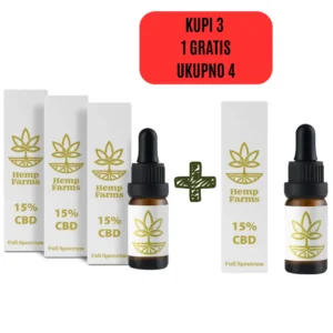 Hemp Farms CBD Ulje Promocija 15%+15%+15% 30ml. Full Spectrum