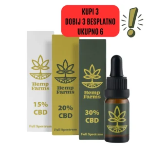 Hemp Farms CBD Ulje Promocija 15%+20%+30% 30ml. Full Spectrum